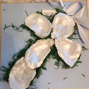 Large Oyster Shell Cross - Shell Accents - Wall Decor